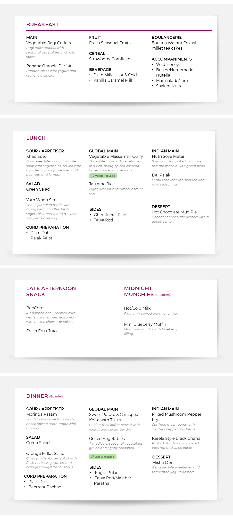 Food Menu - Thursday