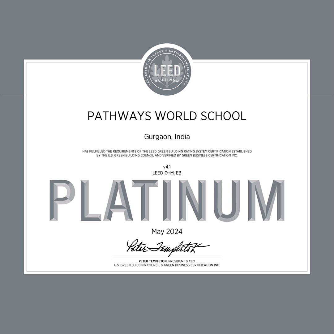 Pathways World School Gurgaon - LEED Platinum Certificate